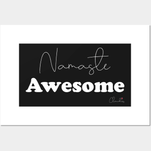 Namaste AWESOME Black n White Design Print Posters and Art